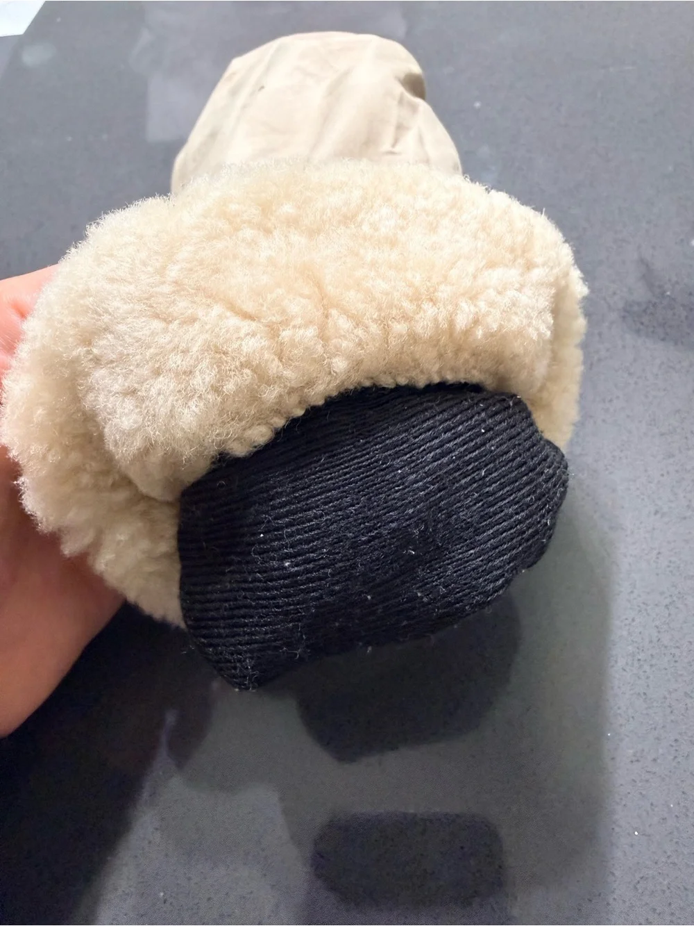 UGG Australia Left Snow Mitten Cream Leather Palm Faux Fur Cuff Replacement
